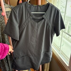 Women's gray scrub top